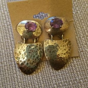 Carol Felley Sterling Ametyst  Post Earrings